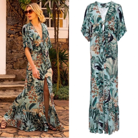 PatBO Eden Jersey Maxi Dress in Verde Size M - Picture 2 of 9